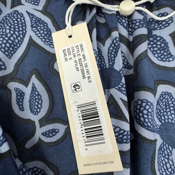 Rebecca Taylor Vera Fleur Classy Chic Tie Front Blouse Women's Size Small - Picture 8 of 10